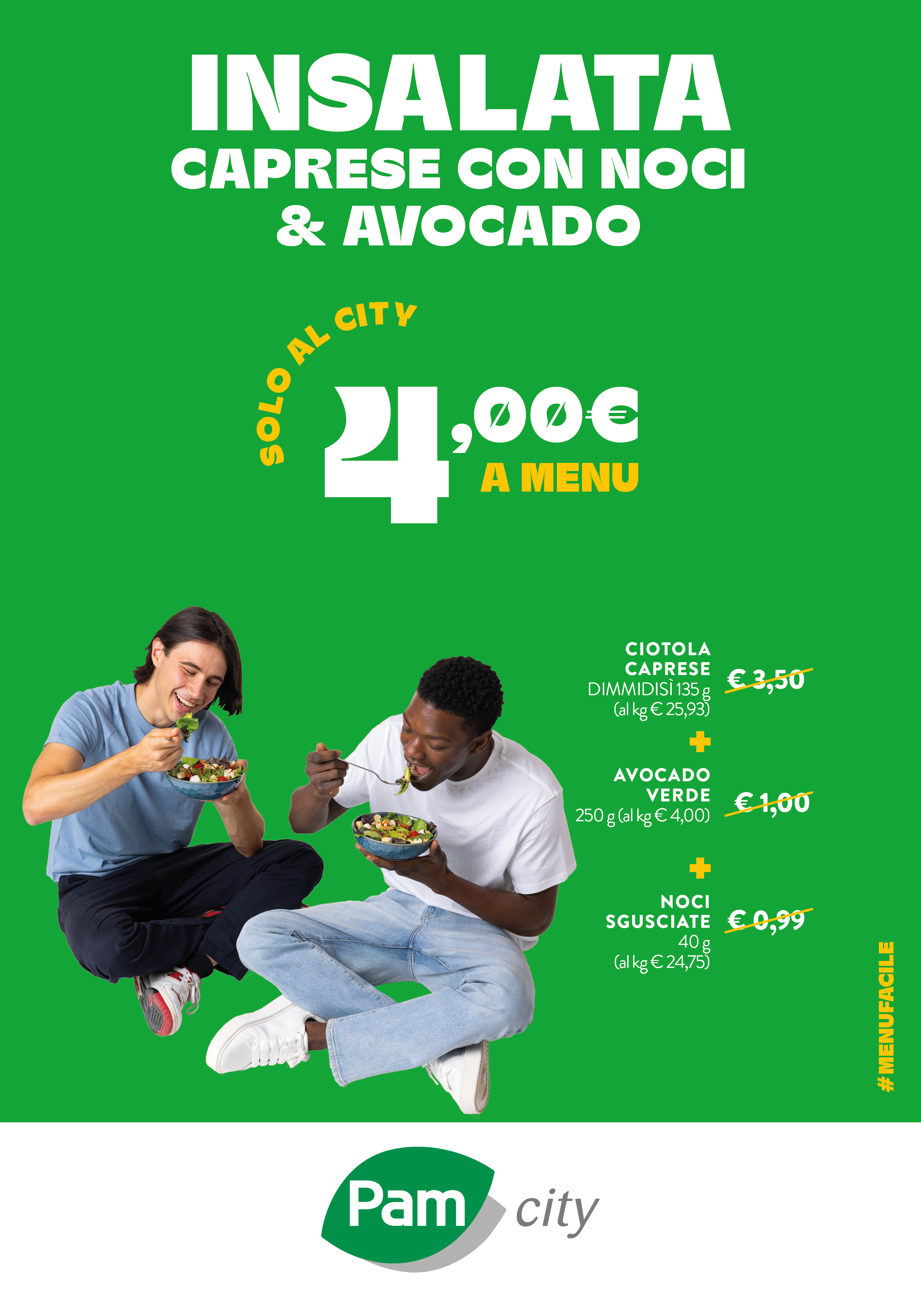 Insalata caprese con noci e avocado