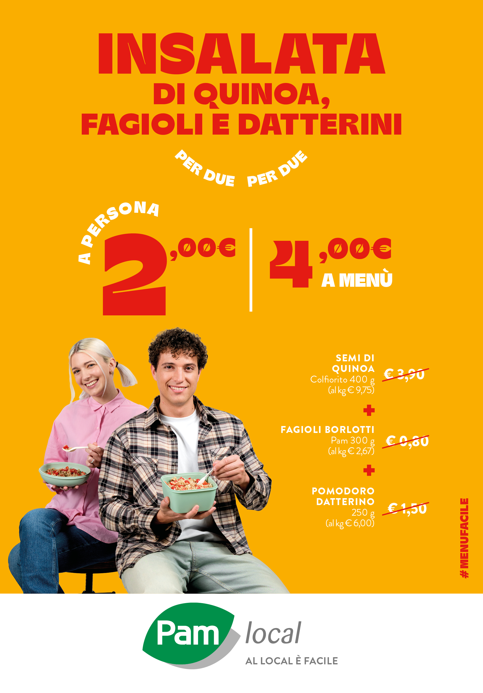 Insalata di quinoa, fagioli e datterini